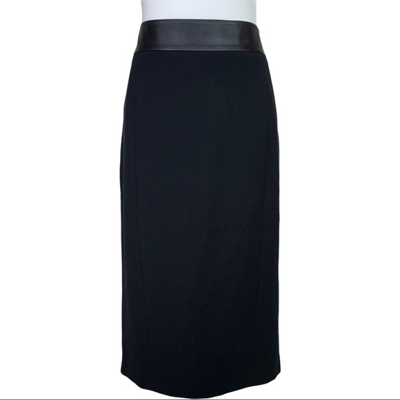 Cassis Black Leather Trim Pencil Skirt Size 10 NWT - Picture 11 of 11